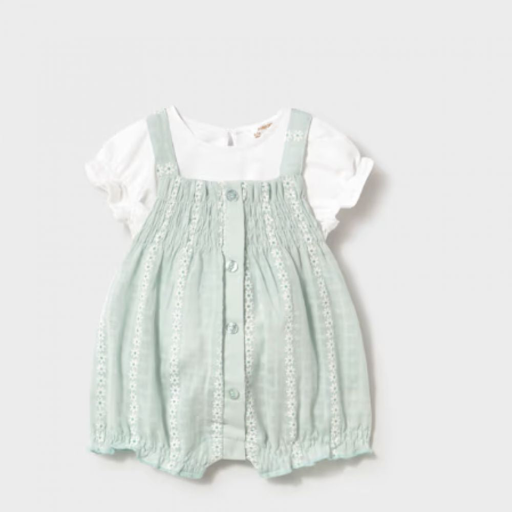 ENSEMBLE SALOPETTE T-SHIRT VERT D'EAU