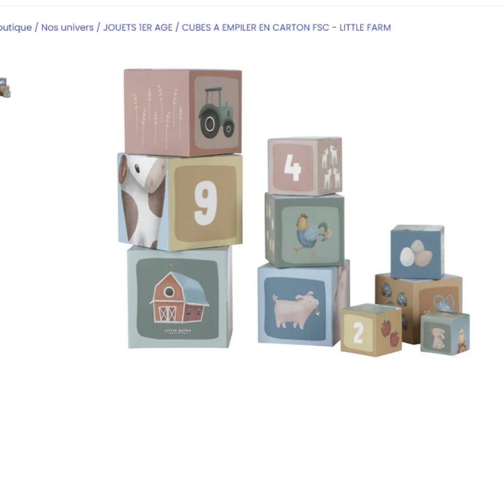 CUBES A EMPILER EN CARTON FSC LITTLE FARM