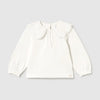 T-SHIRT BLANC COL PLAT ML