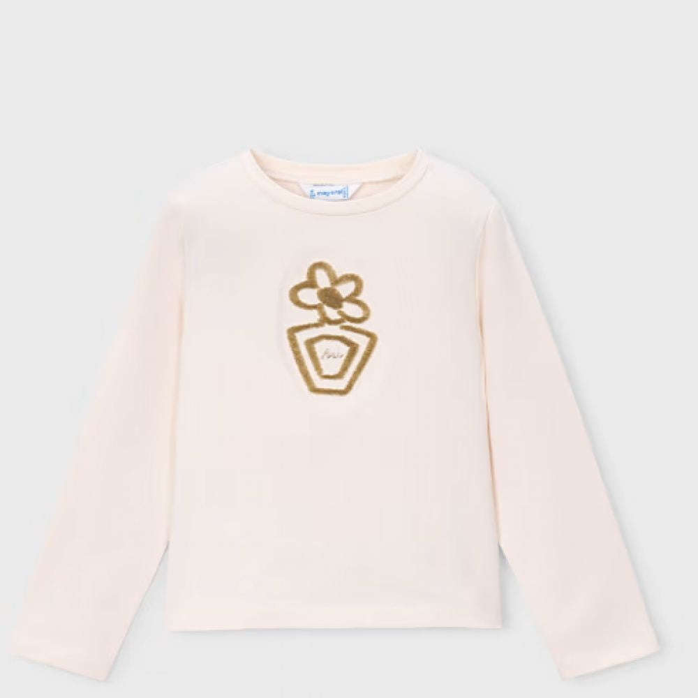 T-SHIRT ECRU FLEUR BEIGE
