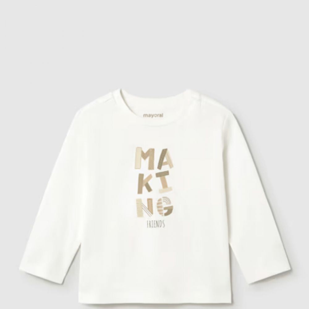 T-SHIRT ML BASIC BLANC