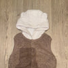 GILET MOUMOUTE MARRON A CAPUCHE