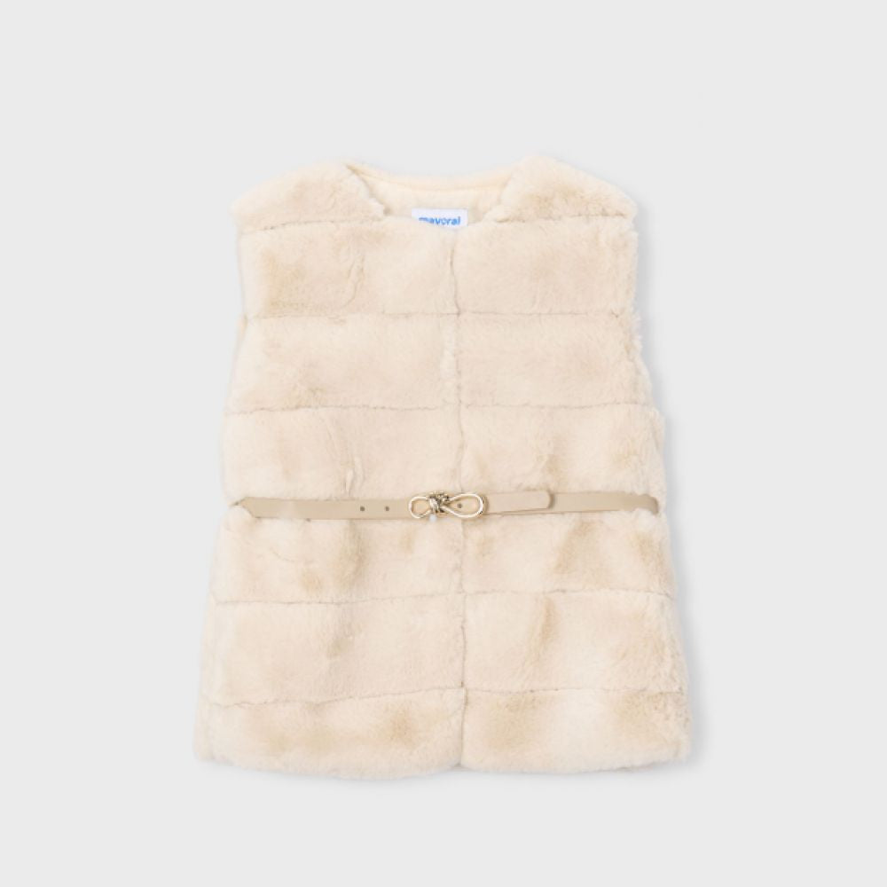 GILET FOURRURE ECRU