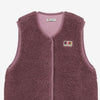 Veste sans manches moumoute mauve