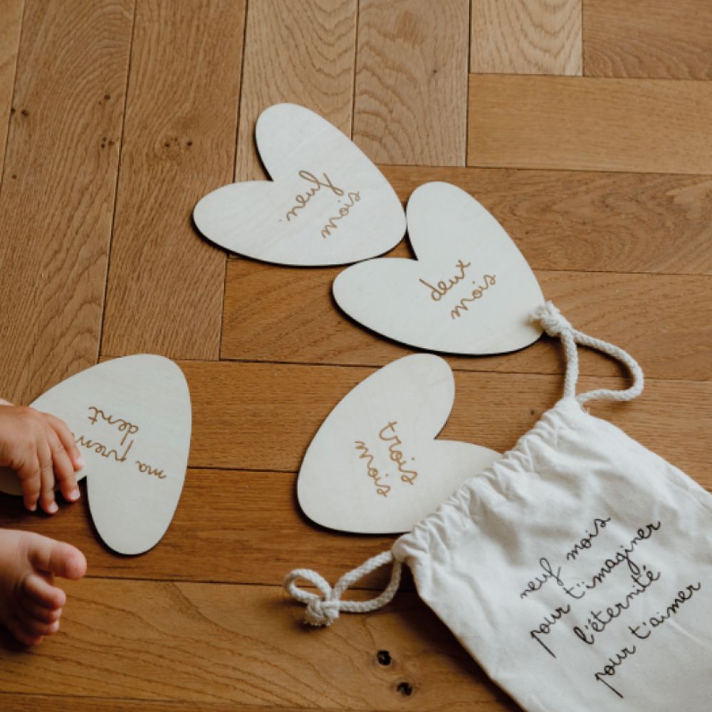 Cartes etapes coeurs bois