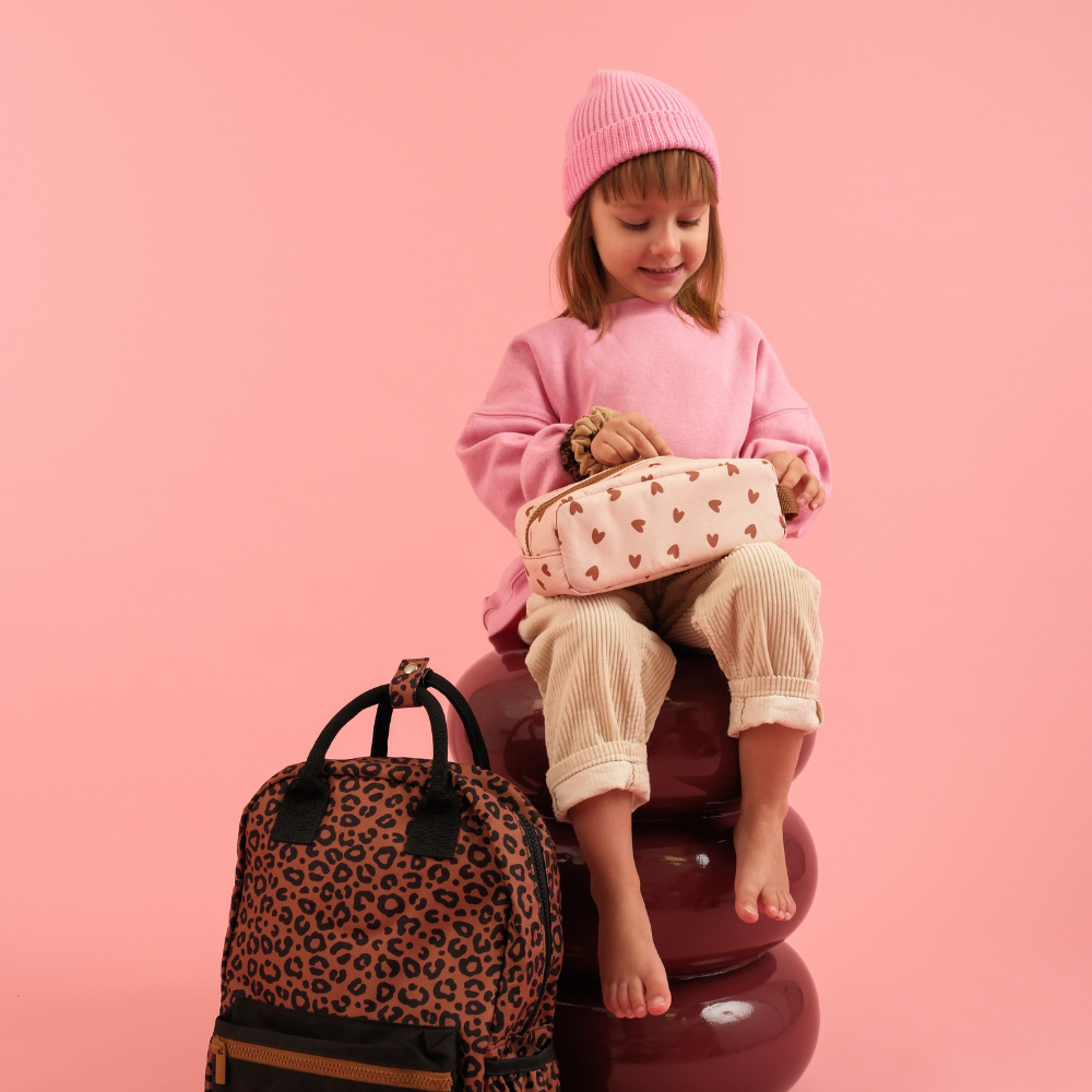 SAC A DOS LEOPARD NOIR ET MARRON