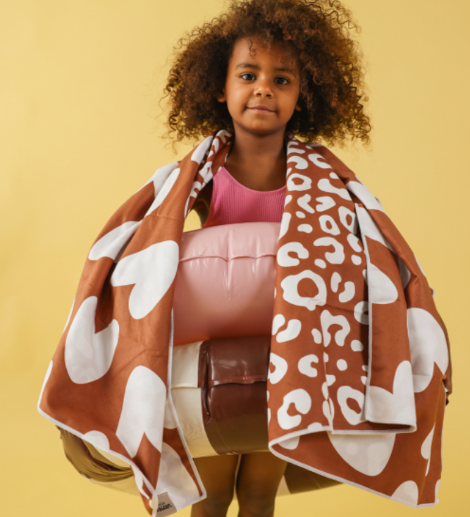 SERVIETTE MICROFIBRE MARRON ET BLANCHE