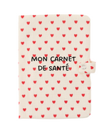 CARNET DE SANTE GAZE COEURS ROUGES