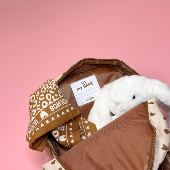 SAC A DOS COEURS CARAMEL ET BEIGE
