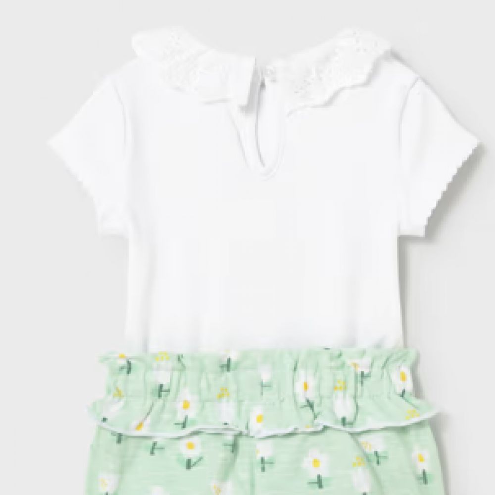 ENSEMBLE BODY SHORT SAUGE FLEURS