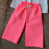 PANTALON A CARREAUX ROSE