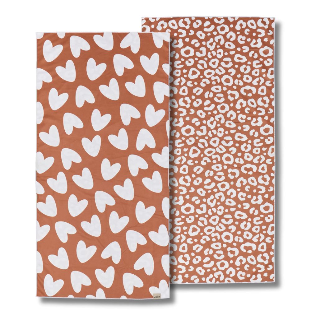 SERVIETTE MICROFIBRE MARRON ET BLANCHE