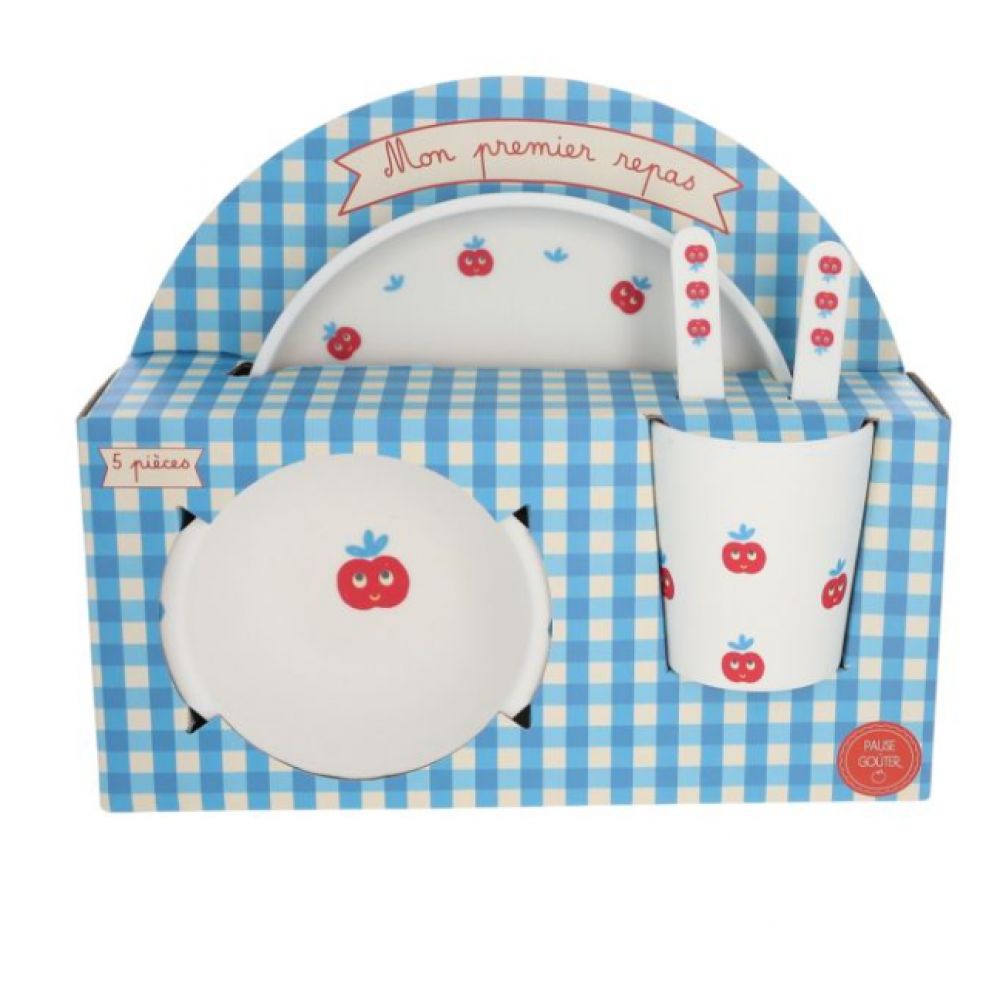 COFFRET REPAS EN MELAMINE VICHY CHERIE