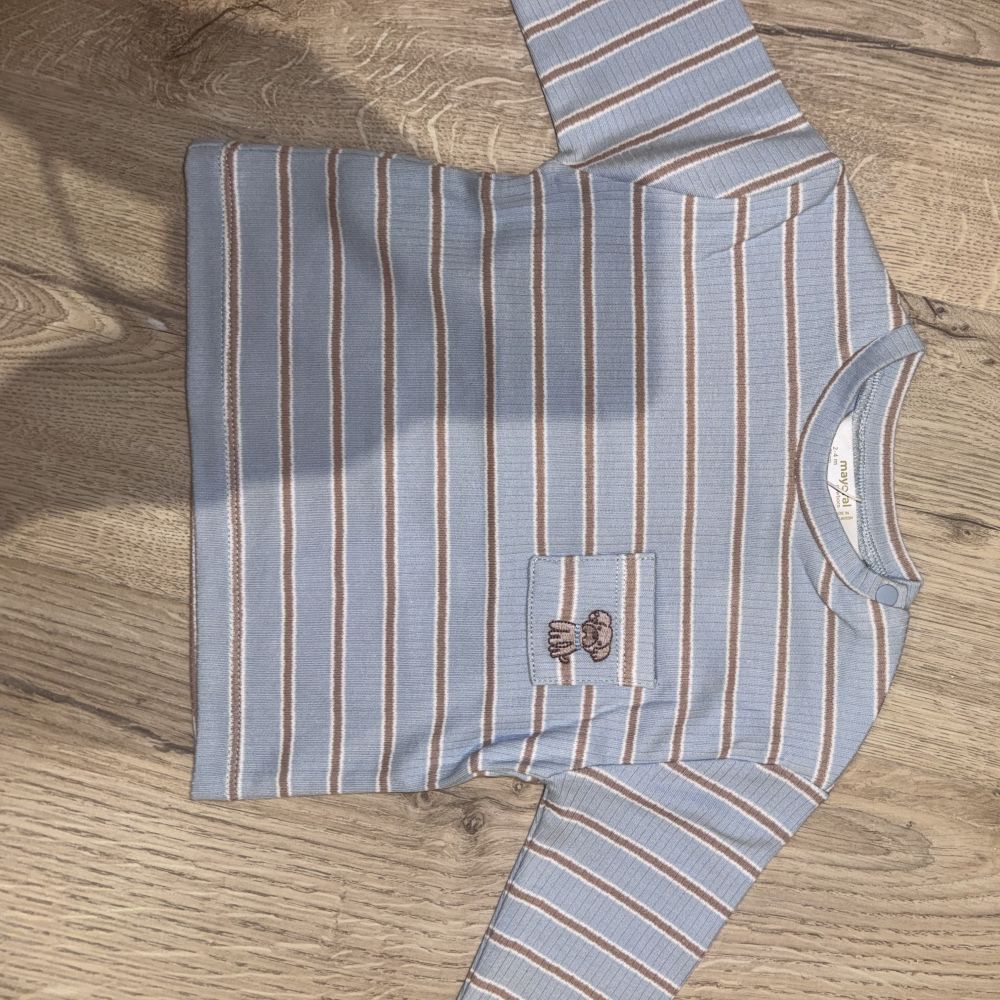 T-SHIRT BLEU RAYE CHIEN