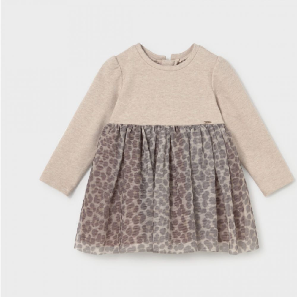 ROBE TRICOT TULLE LEOPARD