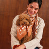 Foulard coeur 55cm marron beige
