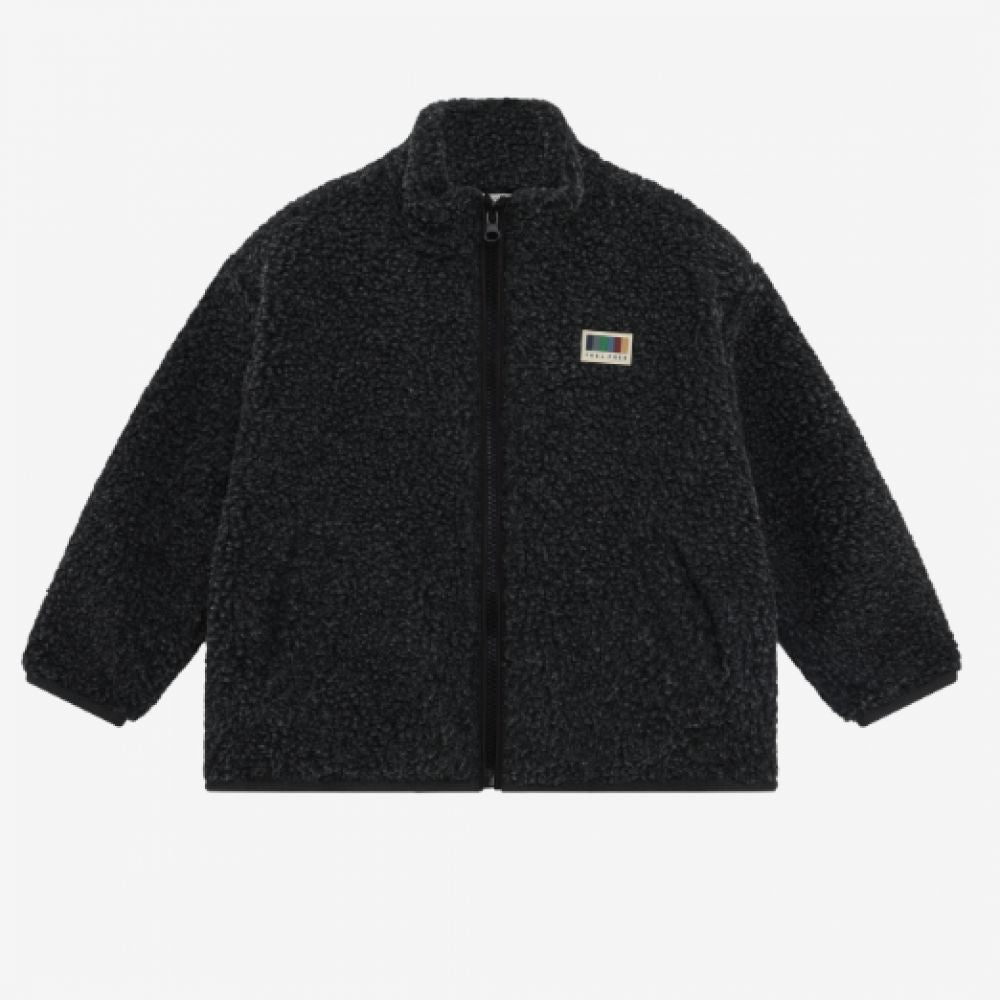 Veste moumoute gris/bleu