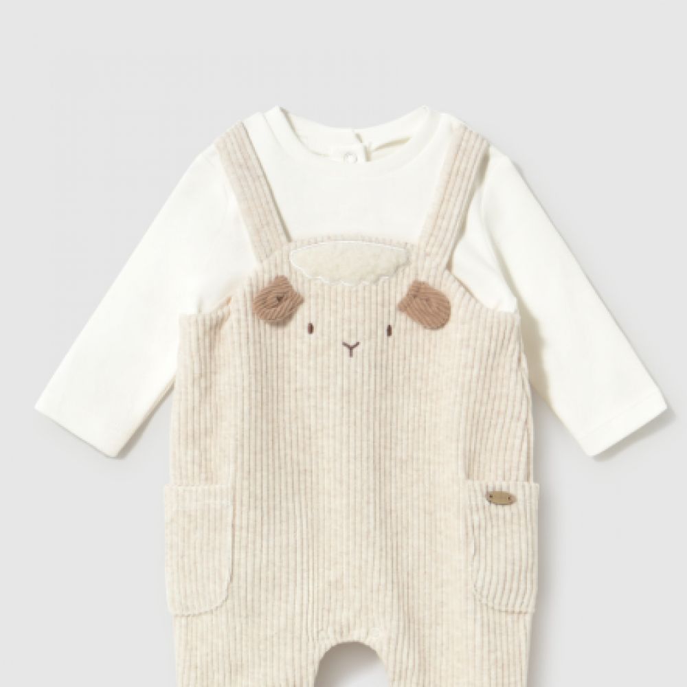 Barboteuse velours ecru