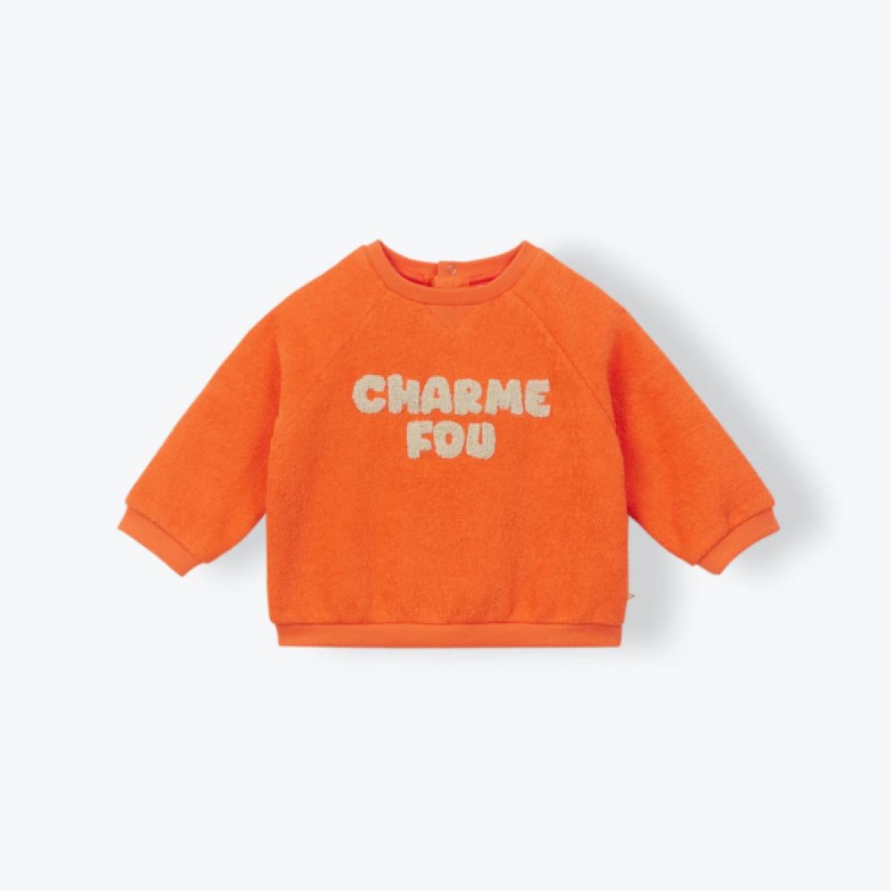 Sweat bebe charme fou orange