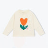 T-shirt fleur coeur ecru