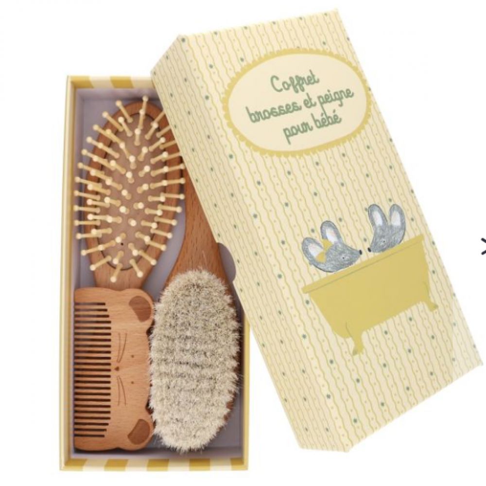 Coffret brosses et peigne petite souris