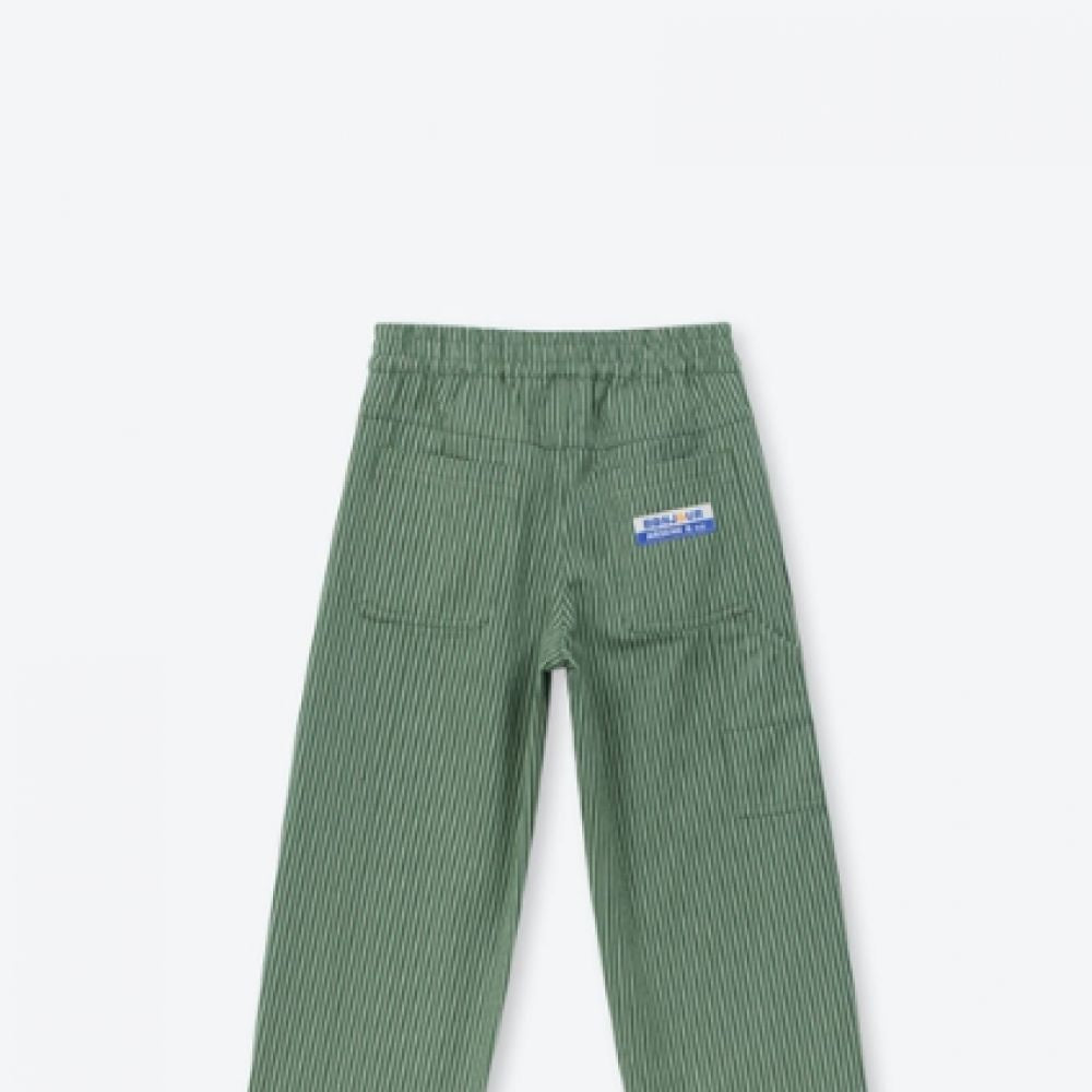 Pantalon rayures verte