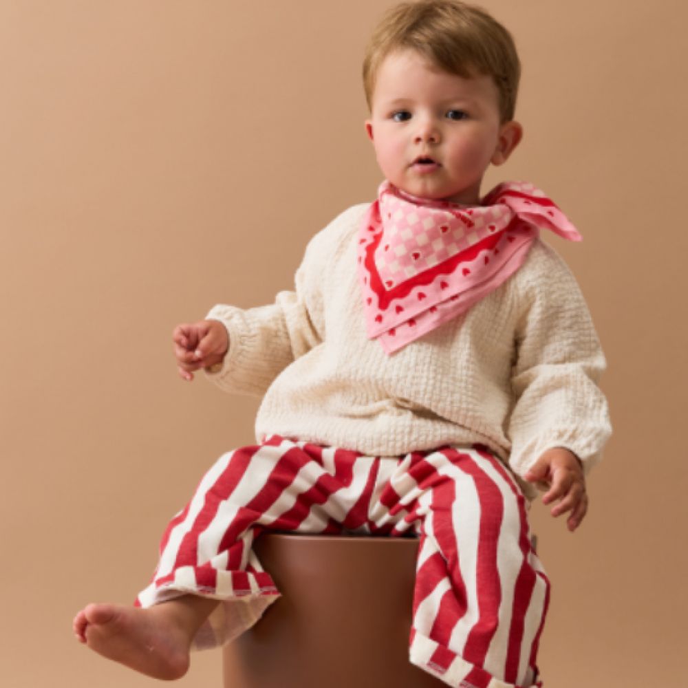 Foulard amour fou 55cm rose rouge