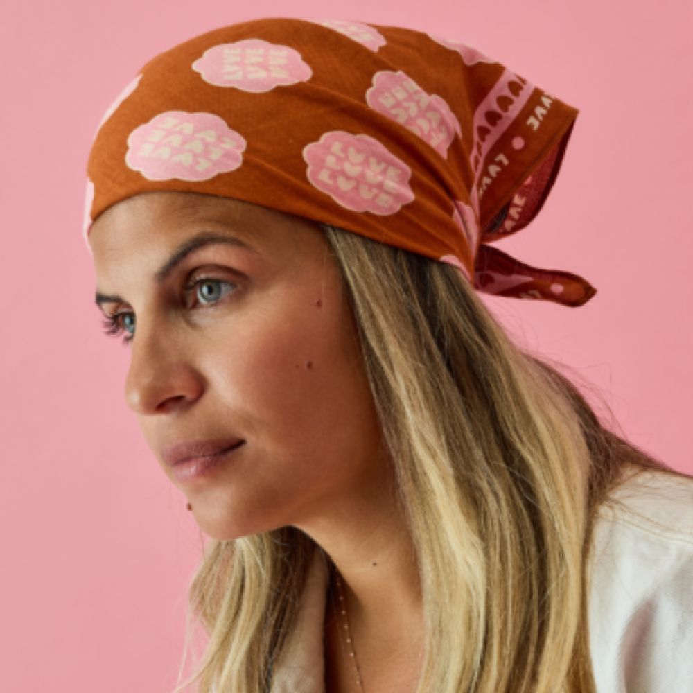 Foulard lollilove 55cm marron rose