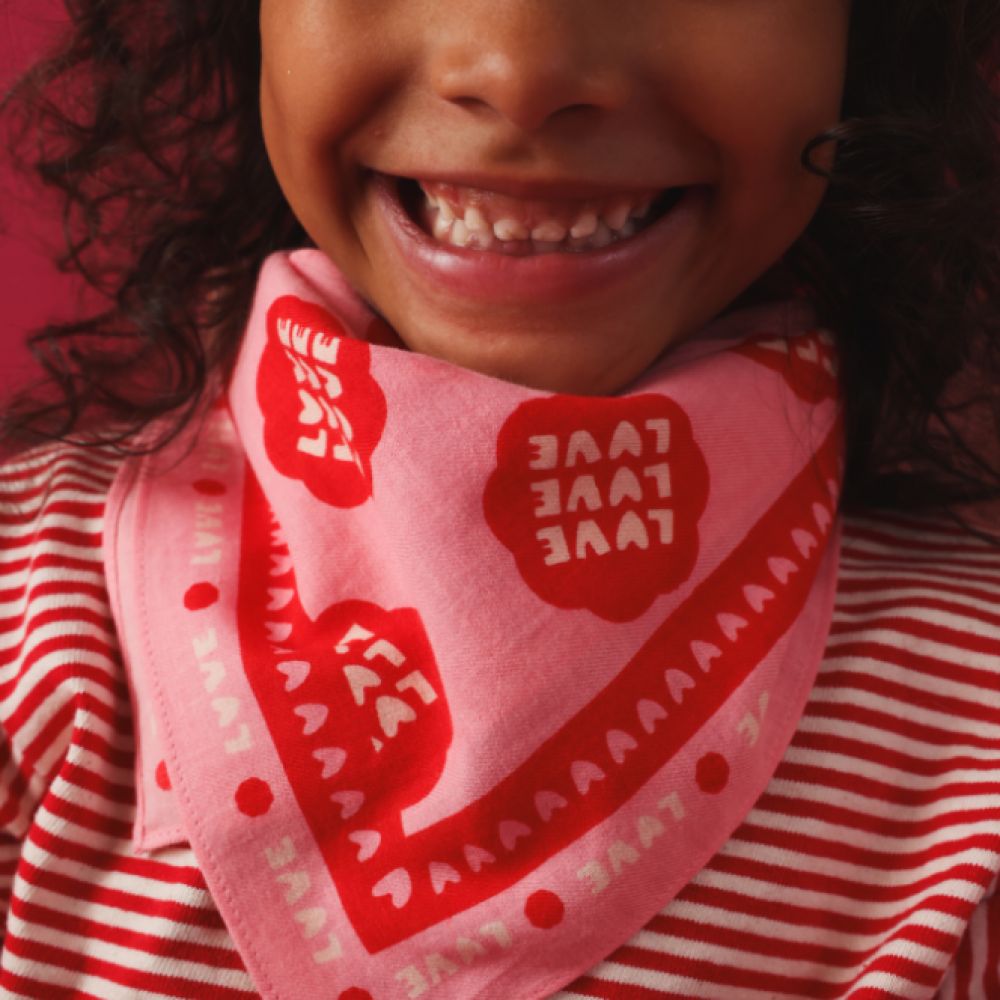 Foulard lollilove 55cm rose rouge