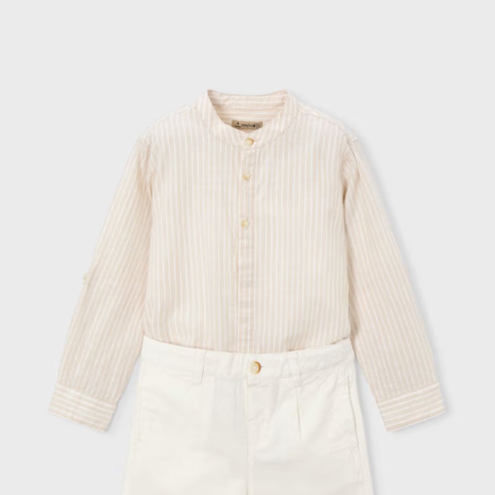 ENSEMBLE BERMUDA CHEMISE LIN ECRU