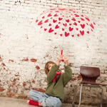 PARAPLUIE A COEURS ROUGE